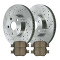 Front Drilled 2003 Replacement 2005 Pads Rotors Slotted AutoShack 2002 tC Side 2010 Driver Kit 2000 2.4L Silver Scion 1.8L Toyota and Brake 2005-2009 2004 Celica Ceramic FWD Passenger for 2001 and