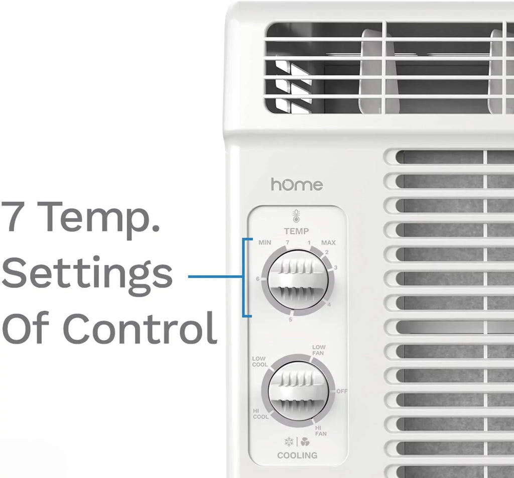 up Compact Ft. Reusable Speeds Washable Rooms Filter, and Window Mechanical 2 AC - Bedroom Control to Sq. BTU Easy Fan hOmeLabs Conditioner with 150 Air Cooling 2 Speeds, - Unit Ideal 5000 for
