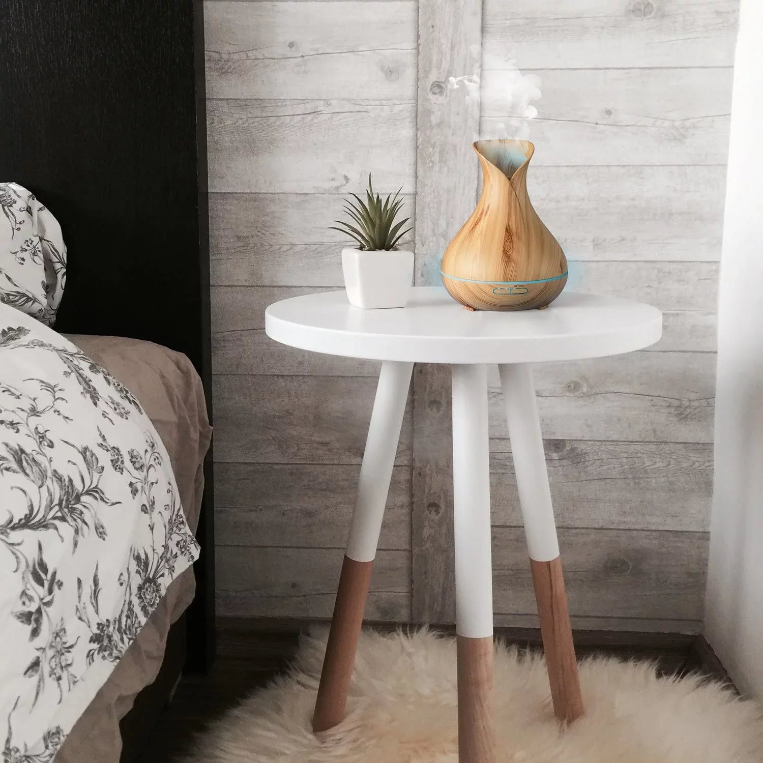Light Home Essential Modern Sierra Aromatherapy Diffuser 400 Oils, ml and WiFi Humidifier for Smart Wood