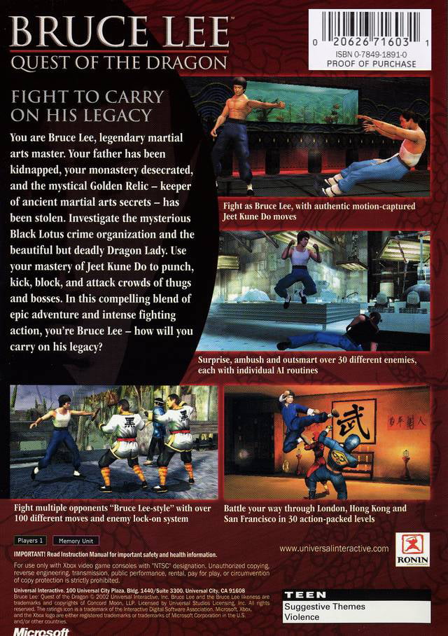 of Quest Xbox Bruce the - Dragon Lee: