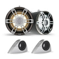 Universal Bars SG-FLT883SPG Gray Tower Pair, SG-FTMNTUNI 1.31"-2.5" Brackets, Fixed Grille Mount Speakers Sports 8.8" with Fits Fusion LED