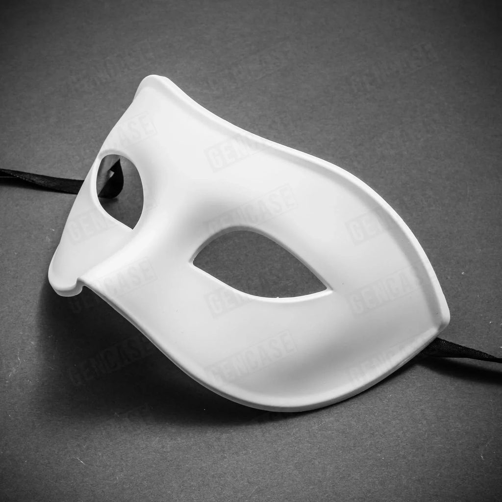 Plain Party Venetian Costume Mardi Masquerade Accessory Half White - Mask Face DIY Gras