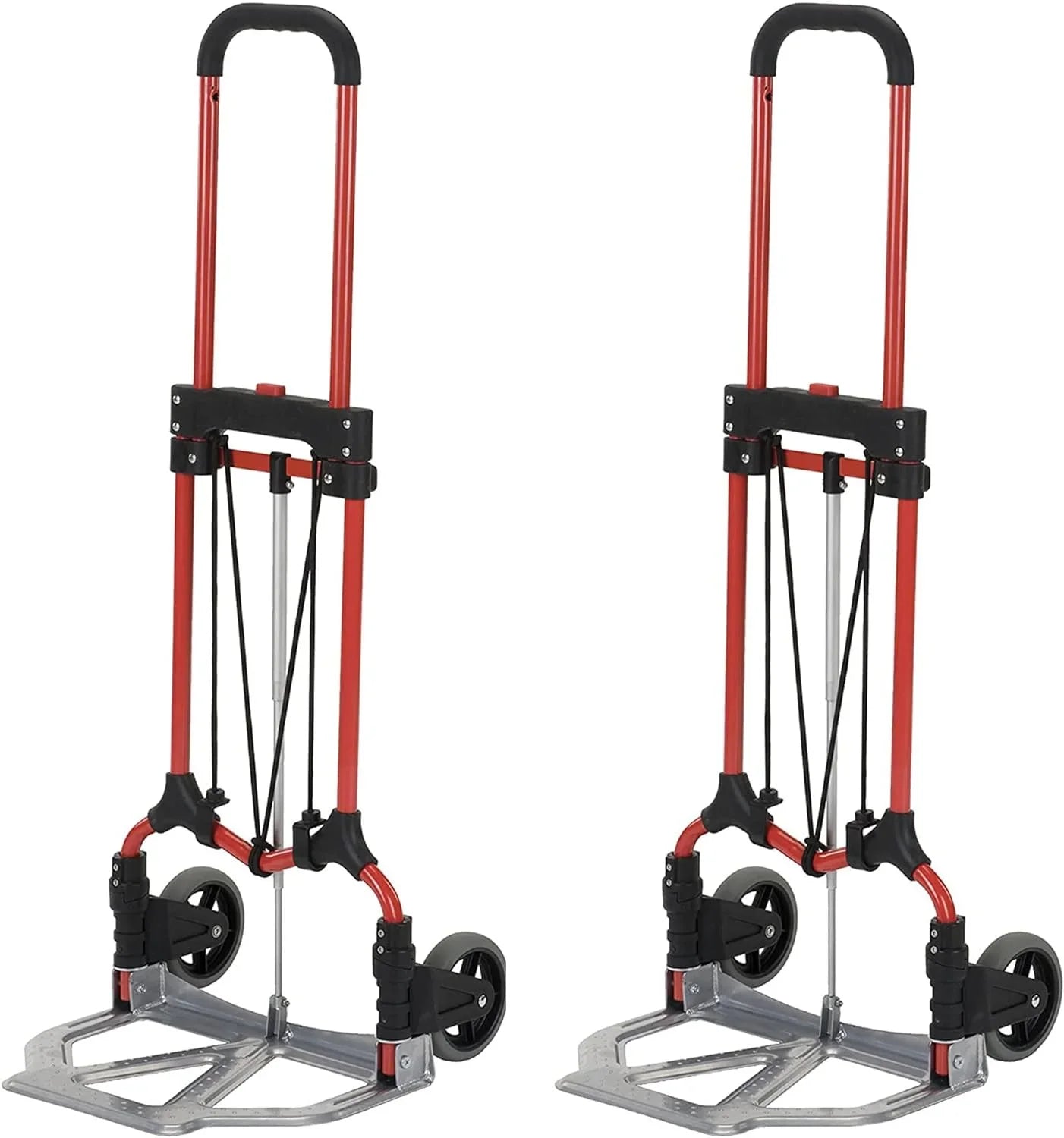 W/Telescoping Truck Steel Cart (4 160Lb Hand Personal Handle, Luggage Pack) Silver/Black MCI Capacity Folding