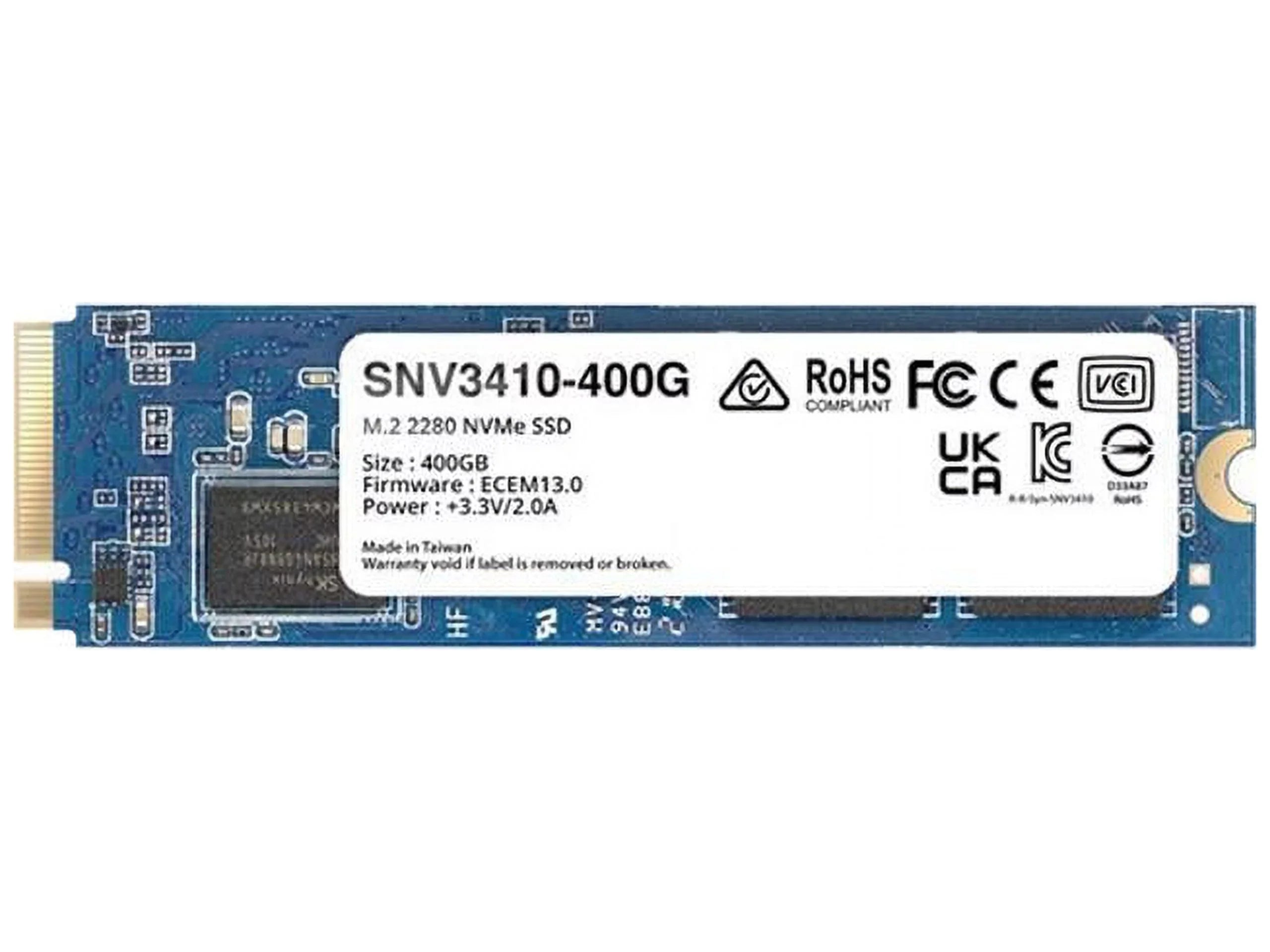Internal M.2 State PCI-Express Drive SNV3410 x4 (SSD) 3.0 400GB Solid 2280 SNV3410-400G Synology