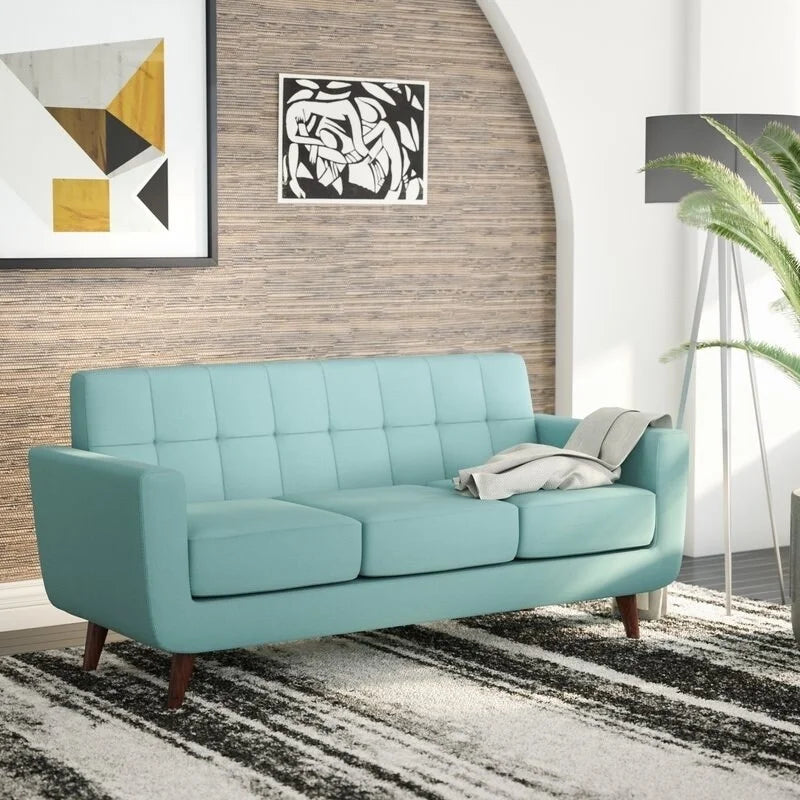 U.S. Upholstered Mid-century Tufted Furniture US Sofa Pride Payne'S Pride Grey Grace Rainbeau Furniture Linen
