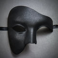 Plain | Half Venetian Halloween Mask Masquerade Face Vintage Phantom Black Costume