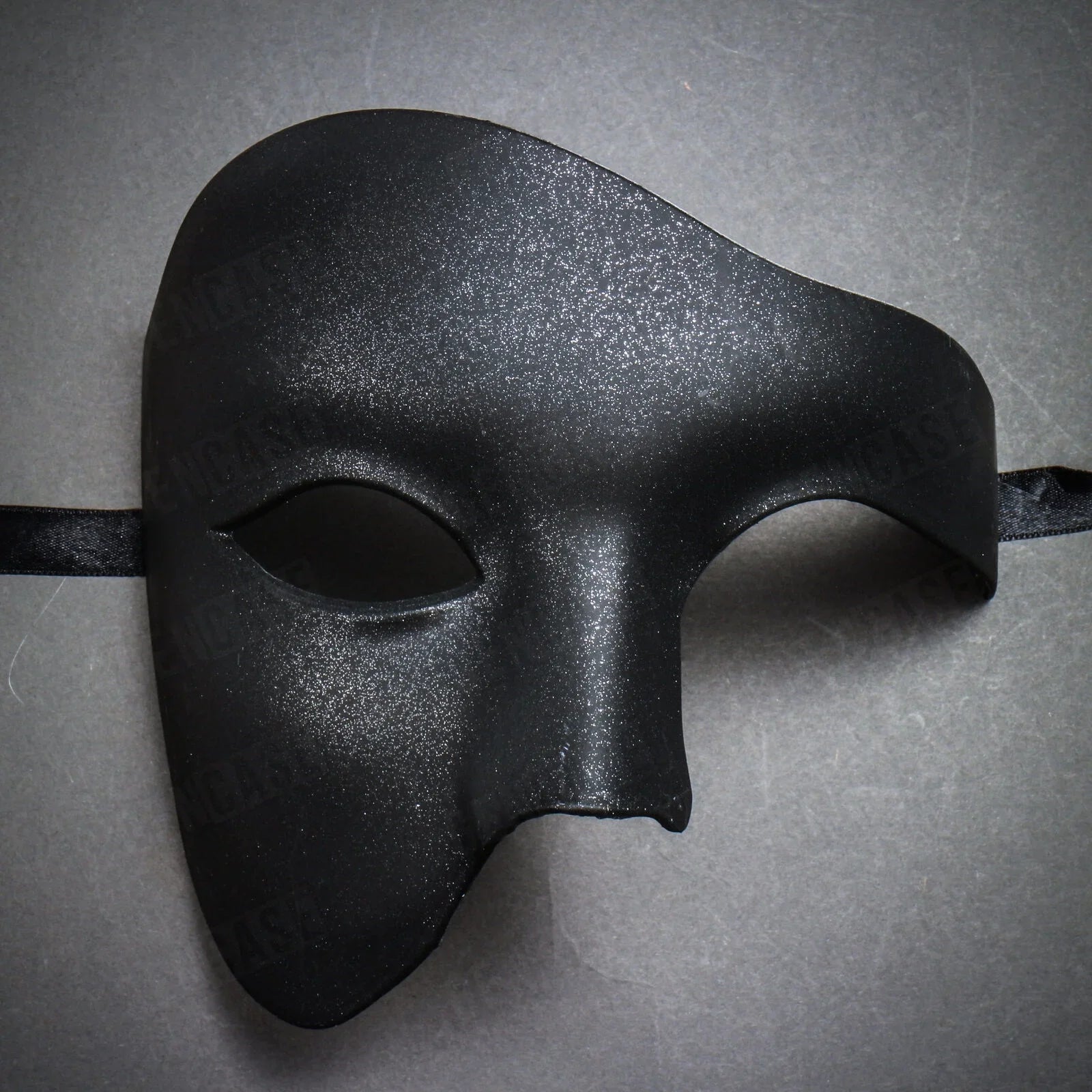 Plain | Half Venetian Halloween Mask Masquerade Face Vintage Phantom Black Costume