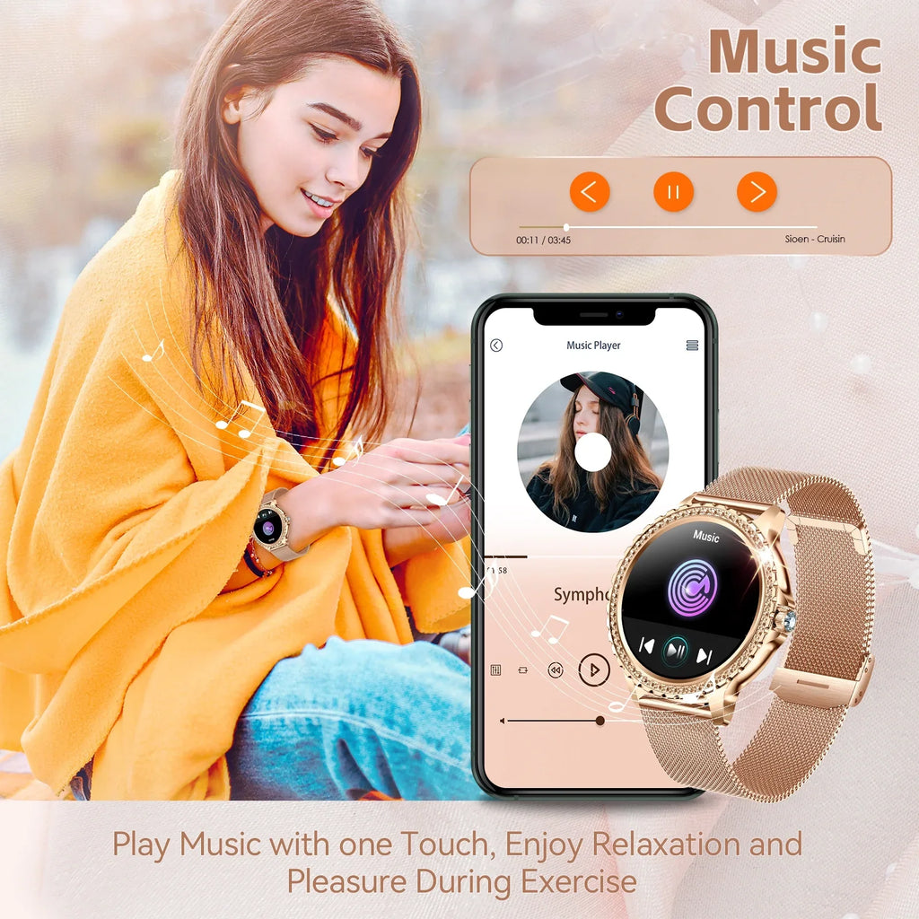 call Diamonds Smart Watches Women Bluetooth with