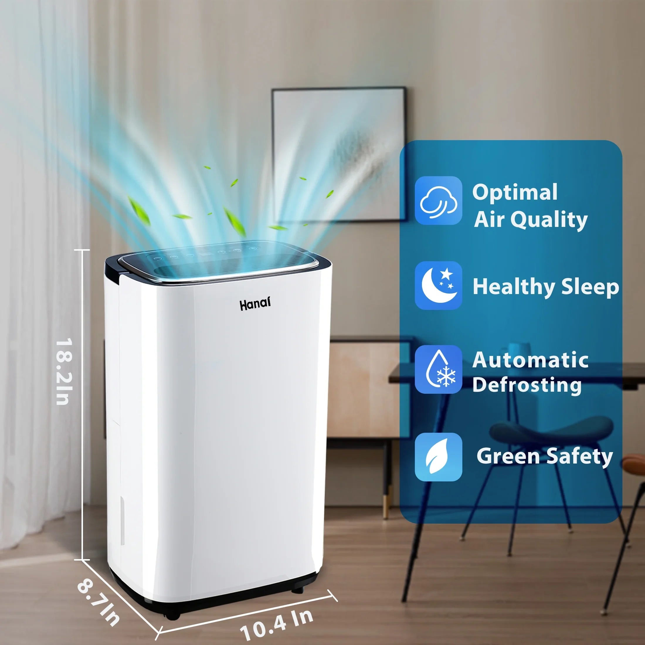 Basement "F, Pints with Moisture 95% WANAI Dehumidifier Home Sq.Ft,Protable and RH),White for 30 (95 Pints Drain Dehumidifier,1500 22 Removal Hose,Max