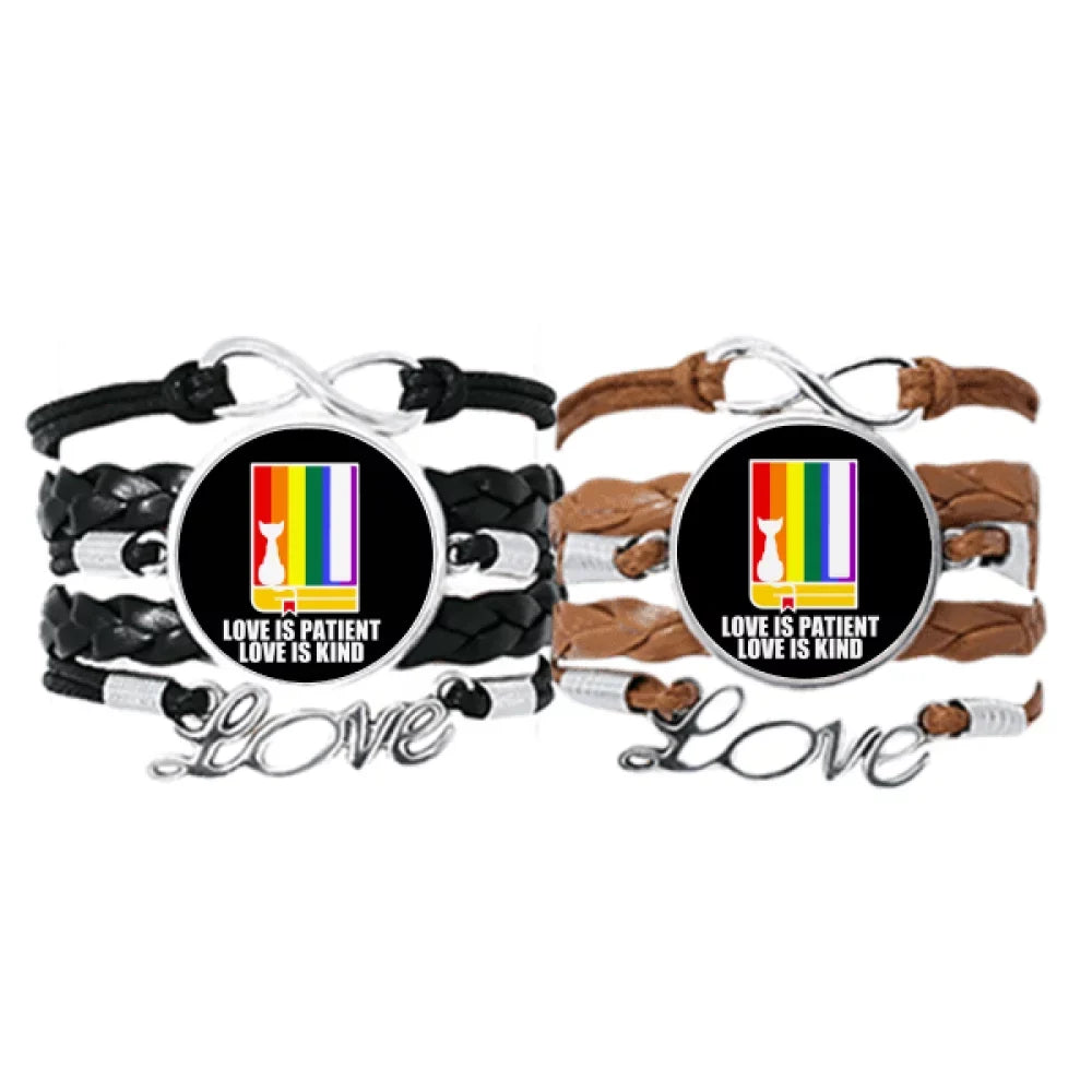 Set Hand Kind Is Is Patient Strap Wristband Leather Double Love Rope Love Bracelet