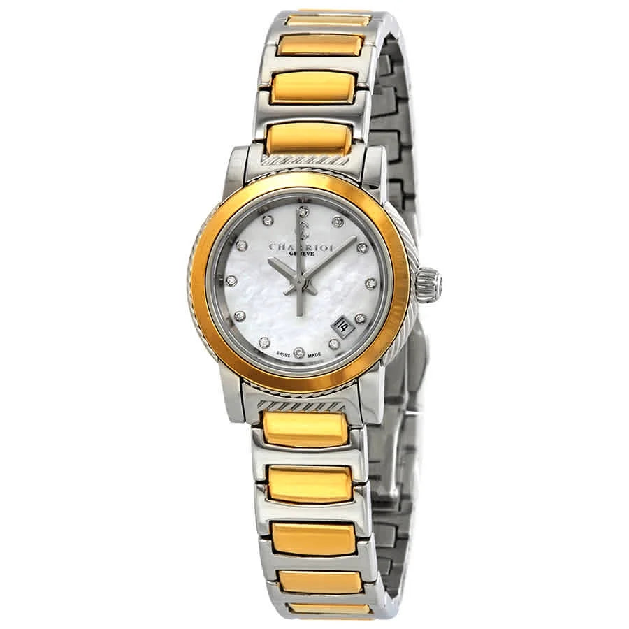 Ladies Dial P26SY2.911.001 Charriol Two-Tone of Mother Watch Diamond Pearl Parisii