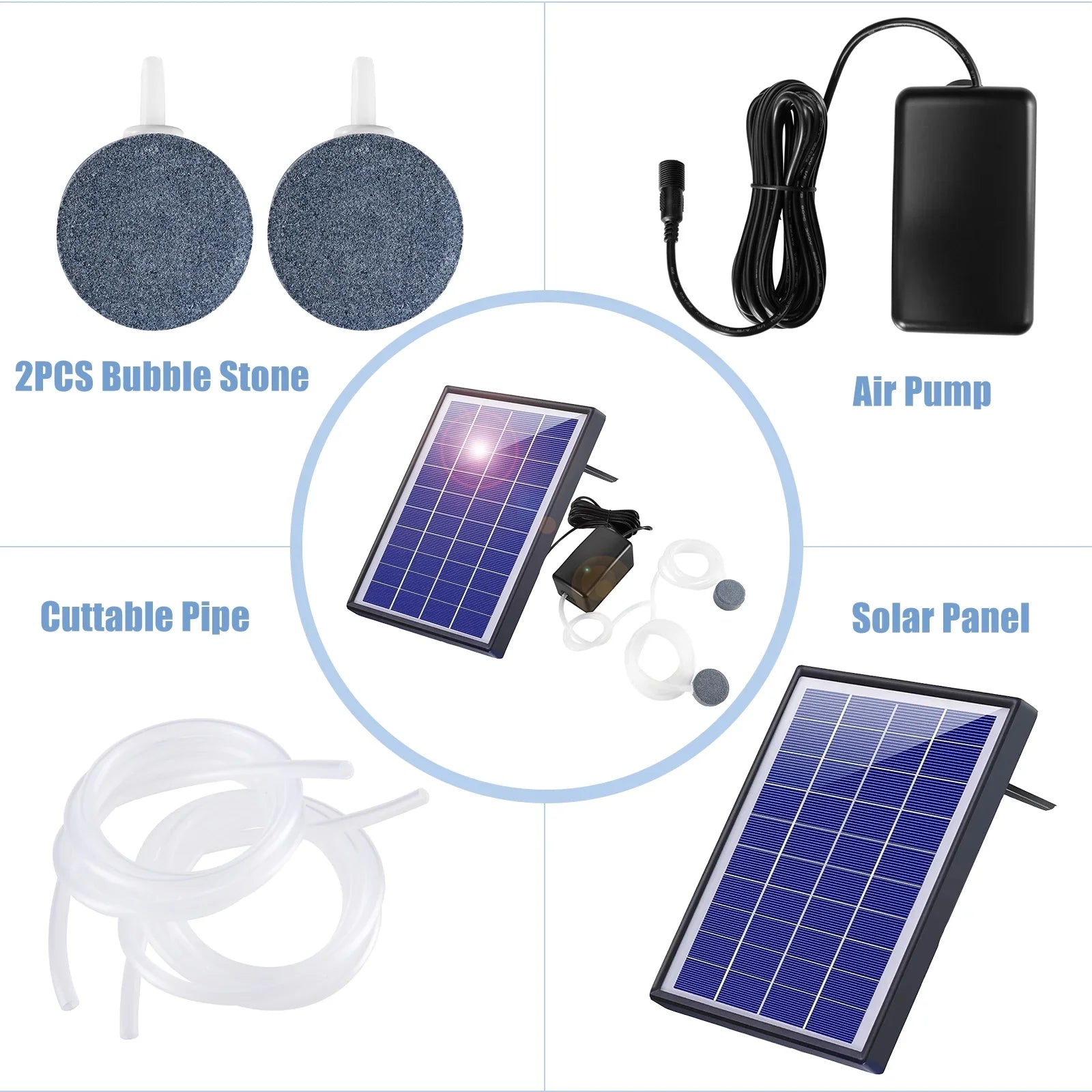 BubbleAerator Pond Fish Air Oxygenation pump, Solar Bubble Air Pump Pump Air Bubble Yaliya With Pump Pump Fish Air Aerator GoolRC Fish6w Stones Aerator Stones Pool Aerator 2 Air