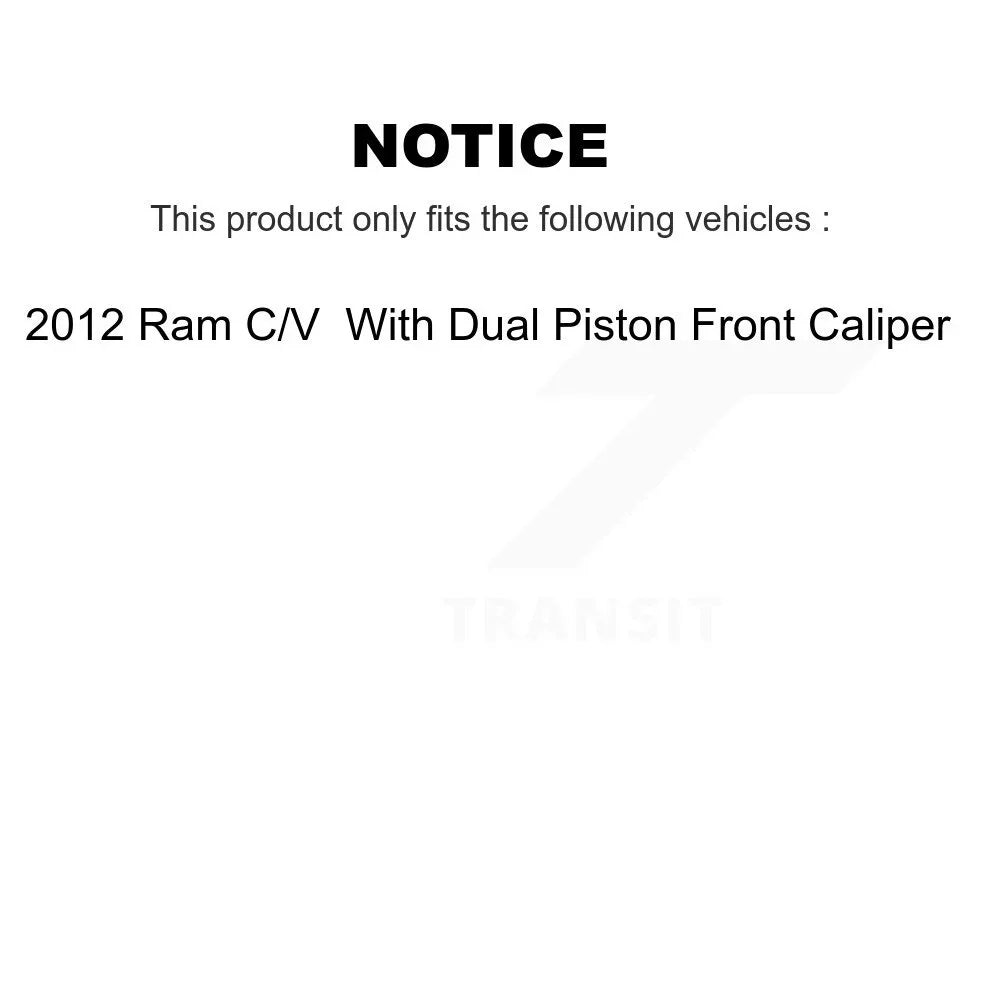 Rotors KCG-100133P Rear Transit C/V 2012 Caliper With Front Brake Semi-Metallic Dual Coated Piston And Auto Kit Disc Ram For Pads
