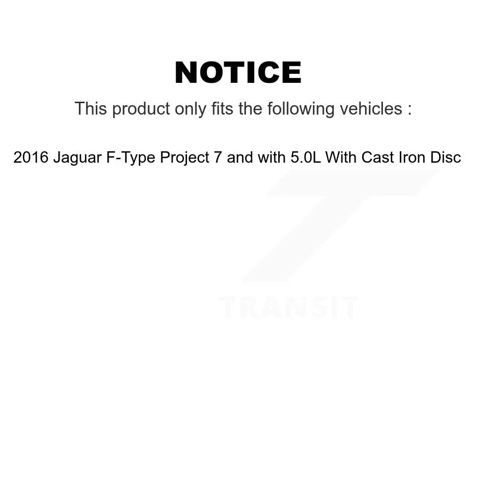With Front For Transit Cast Ceramic Disc Brake Jaguar 2016 Project 7 with KTW-100247 5.0L F-Type Sensors Iron Kit Rear Pads And Wear Auto -