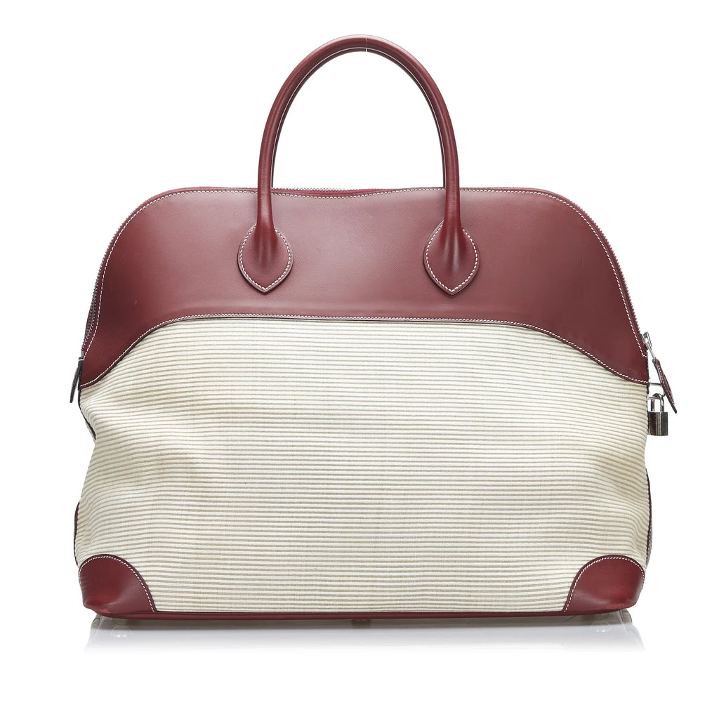 (Good) Authenticated Toile 45 Bolide Pre-Owned Canvas Hermès Unisex Fabric WeekenderBag Brown Travel Bag
