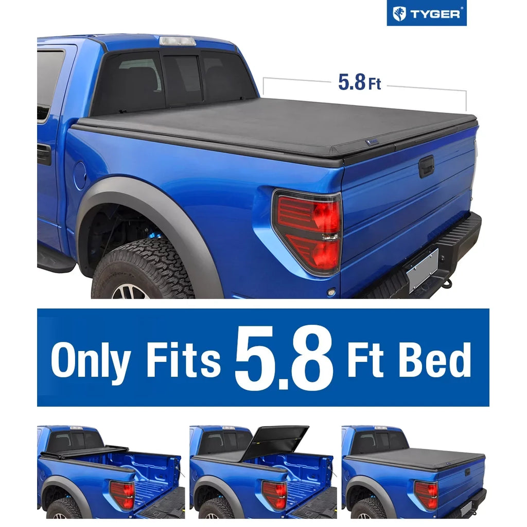 Cargo 2015 Tonneau Tri-Fold Stepside) Trifold Bed Cover (69.6 2010 feet 2014 Dodge For inch) 2009-2016 Tonno 5.8 2012 Ram 2011 2013 TG-BC3D1015 Truck (NOT Cover TYGER Pickup Fits 1500