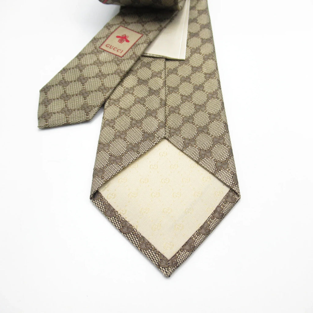 tie Beige silk (New) Pre-Owned