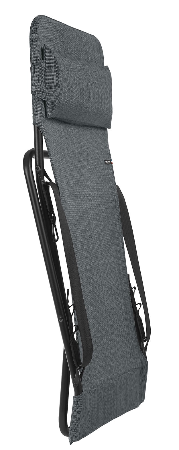 Chair Folding Black Frame - Steel Sling Fabric Obsidian -