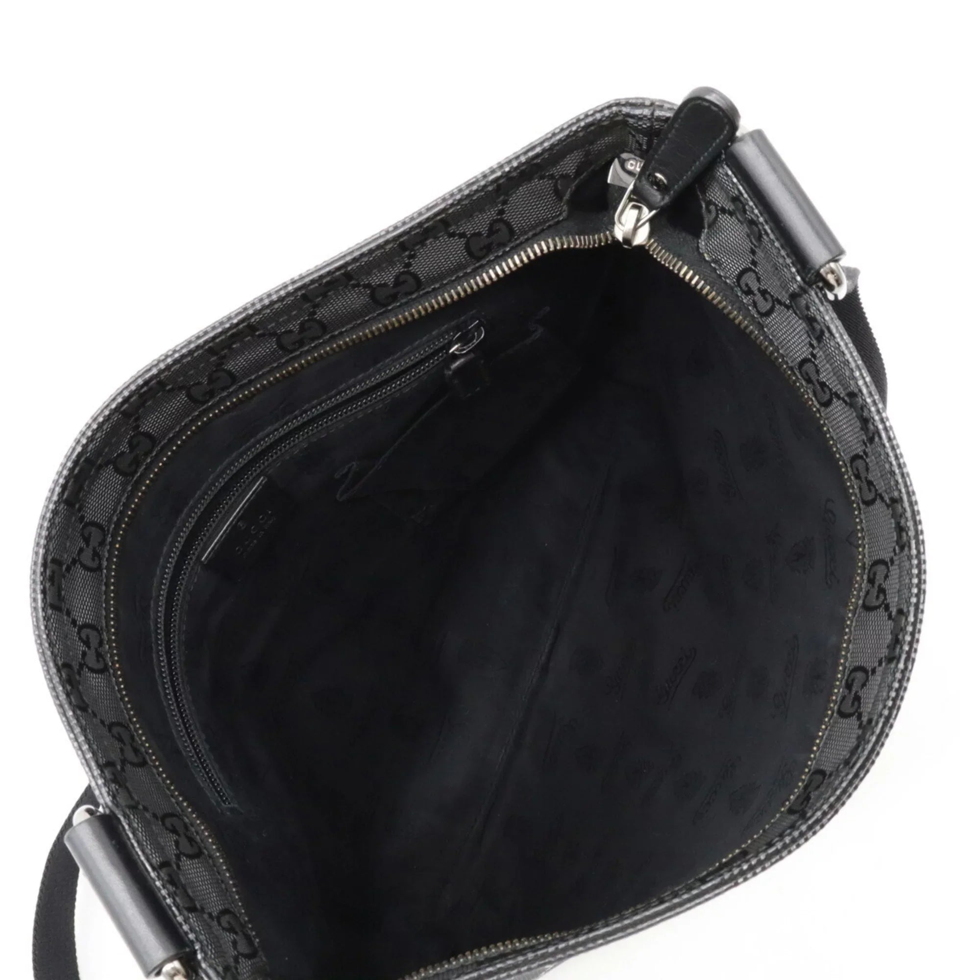 Imprime Shoulder Pre-Owned PVC GG Crossbody 201446 Leather (Good) Black Bag