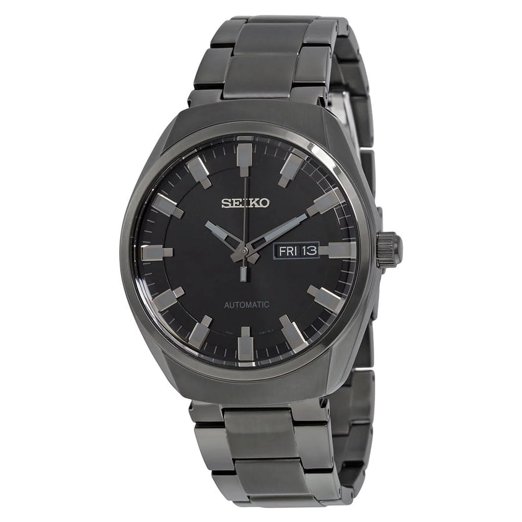Ion-plated Recraft Black Seiko Men's Black SNKN43 Dial Automatic Watch