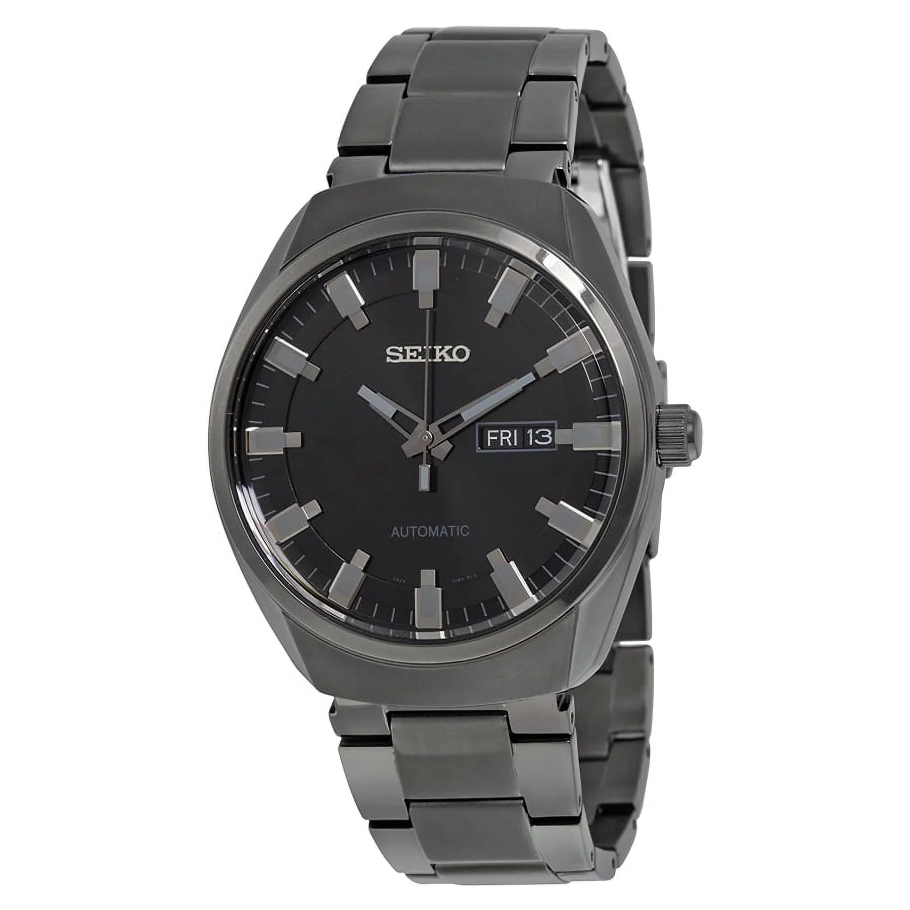 Ion-plated Recraft Black Seiko Men's Black SNKN43 Dial Automatic Watch