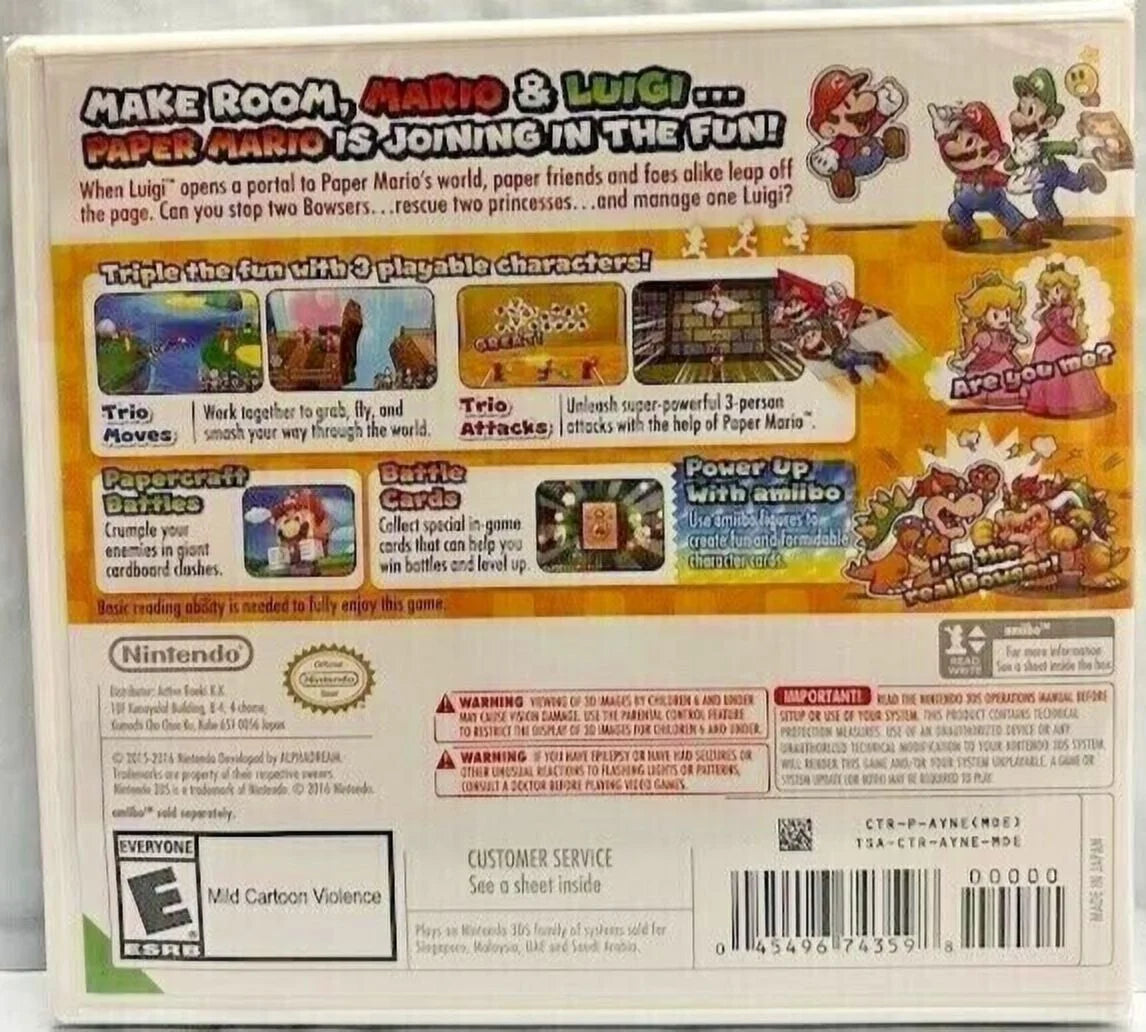& New Game 3DS Brand Jam RPG Luigi: Special Mario 2015) Paper (Action