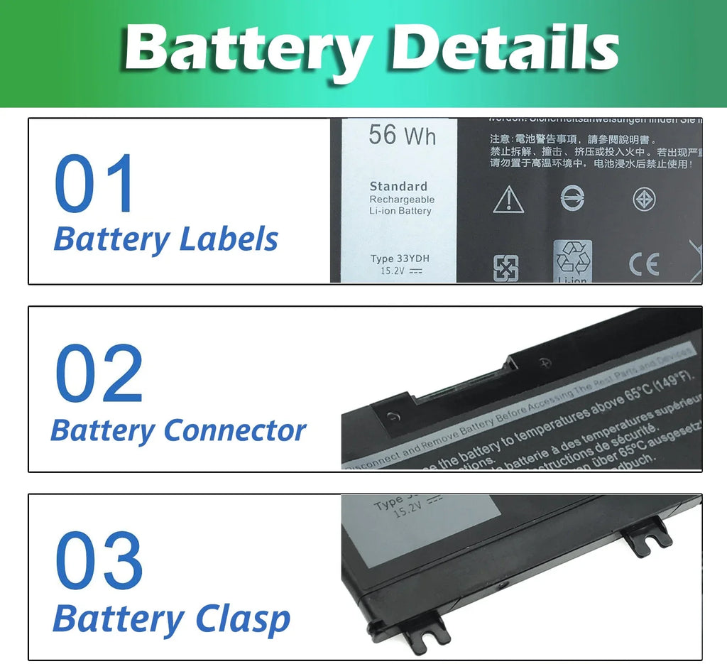 56Wh 7586 7000 33YDH 15.2V inspiron 15 Battery battery for