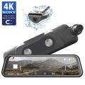 Mode, Rear, Mount GRDIAN Arc4K Rear-View Design Seamless Touchscreen, Magnetic and Camera, Front 10" Parking Mirror Dual-Channel