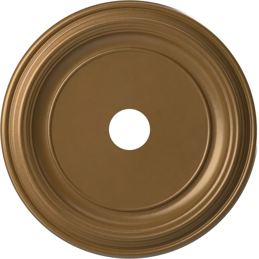 1/2"ID Ekena Millwork 3 Thermoformed 1 Canopies 22"OD x x to Gold Metallic (Fits Traditional Rush Ceiling 1/2"P Medallion PVC 13 1/2"), up