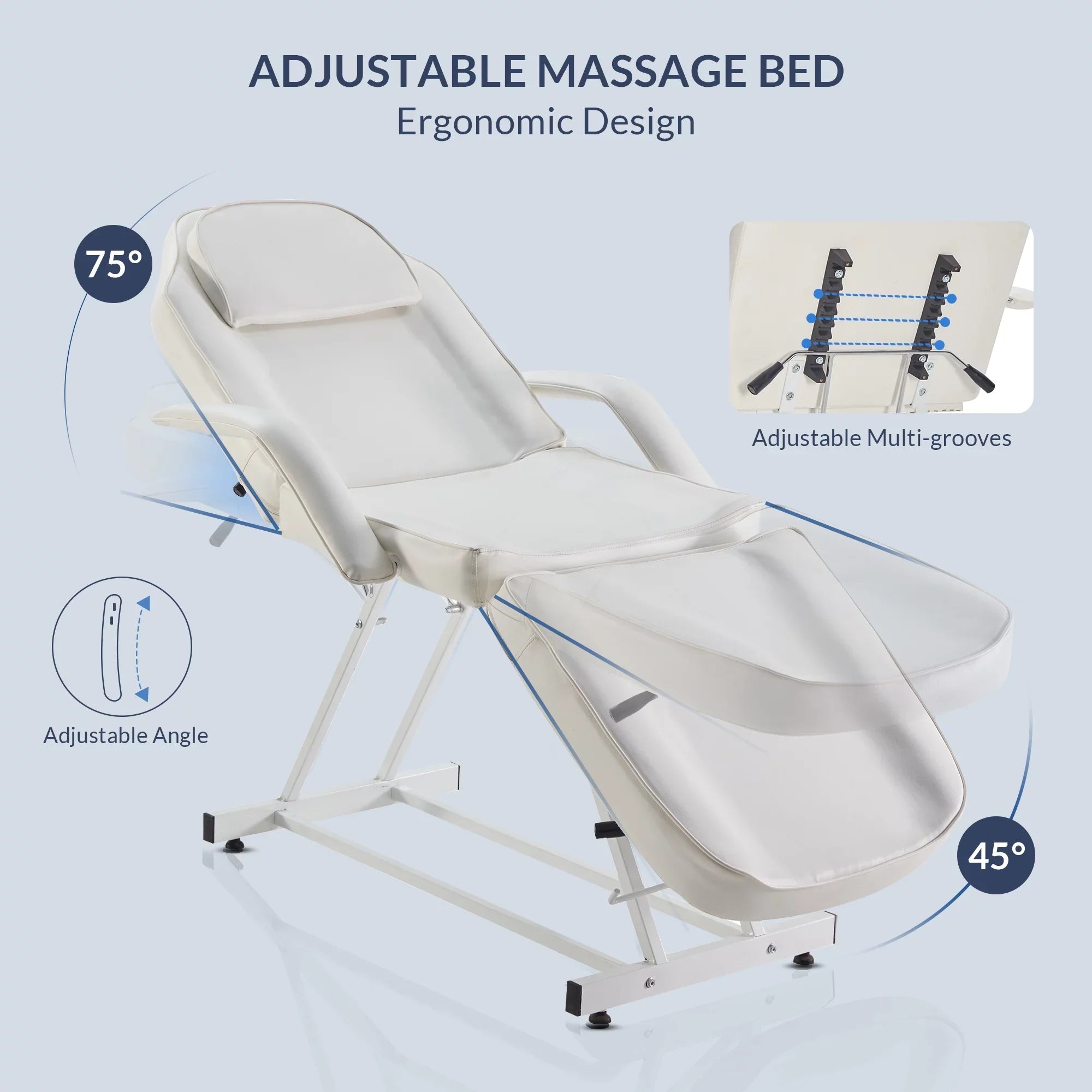 Cream Spa Adjustable Bellavie Beauty Massage Chair Facial Beauty, Tattoo Bed Table Salon