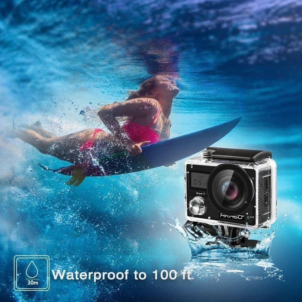 '- Akaso with V50 4K/30fps Wi-Fi Action 20 Box) MP Camera-Native (Open