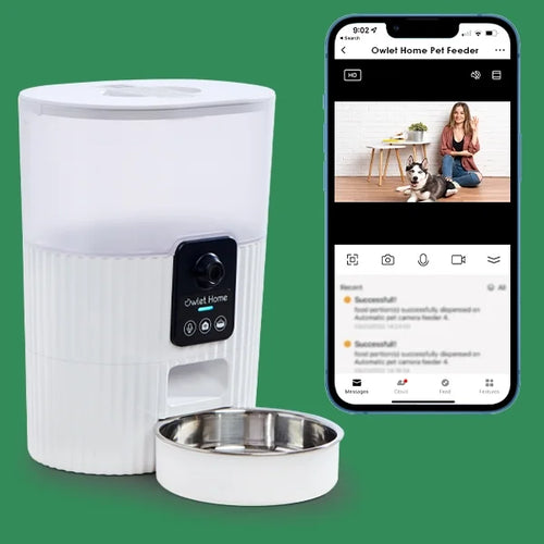 & Cats Automatic 1080P Works Assistant, with Fee Auto HD & Dogs Alert, Video, Feeder Audio, Owlet Night No with Monthly WiFi, Live Motion Smart for (3.5L), Vision, 2-Way Pet Home Camera Alexa
