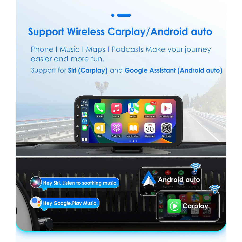 Auto Receiver Navigation Android Touchscreen Stereo Car Ossuret Radio Carplay Wireless 360° GPS With 6.25" Support Backup Audio Bluetooth Camera Adjustable