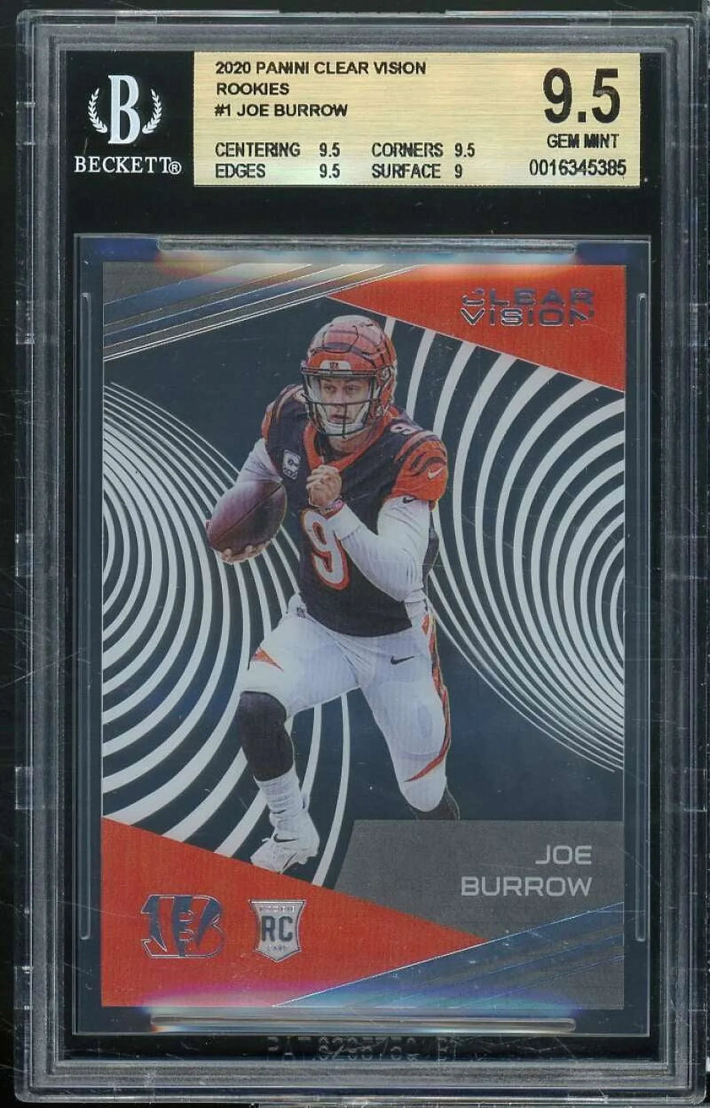 Burrow BGS Joe Rookie #1 9) 9.5 Rookies Clear Vision 9.5 2020 Panini 9.5 (9.5