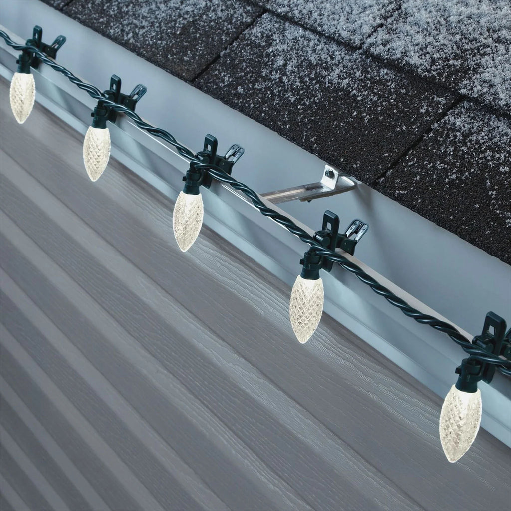Quick C9 LED Christmas Pack) NOMA 100 String Bulbs (3 Clip Warm Lights