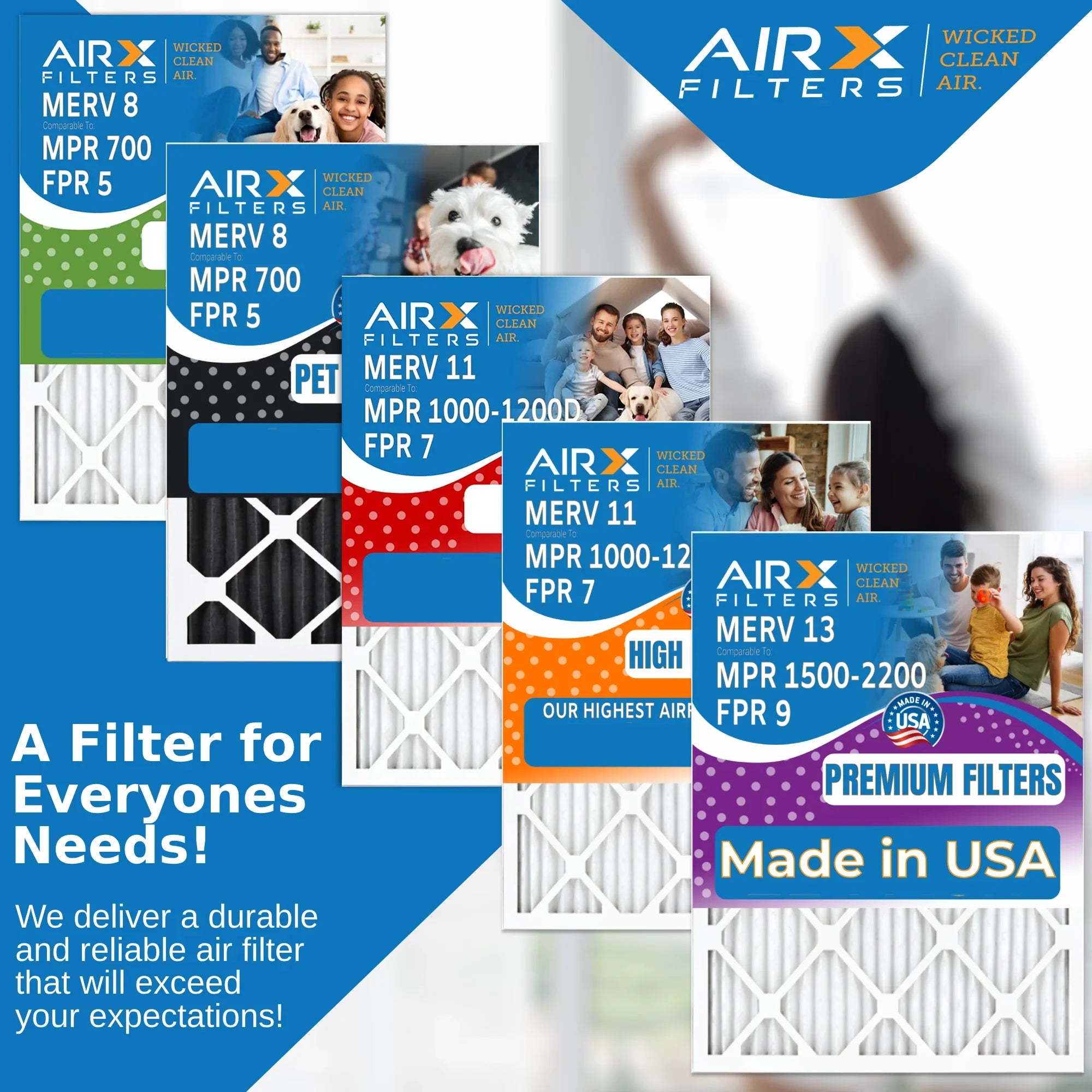 7 12x36x1 by & MPR to Pleated Conditioner 11 Air 1000, Filter Comparable 1200 USA Made AIR. AIRX FILTERS Furnace MPR Filters MERV FPR Filter 12x36x1 CLEAN Electrostatic Air 6 Pack WICKED Premium HVAC