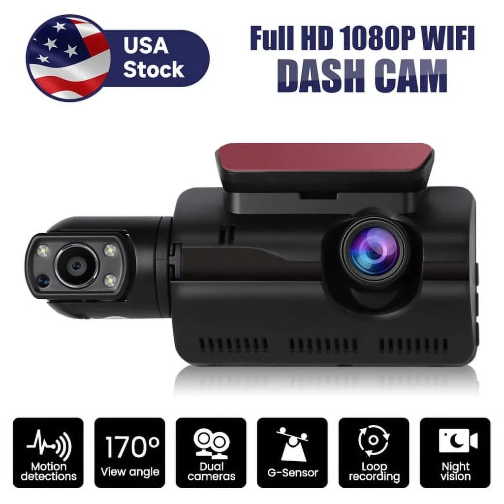 Front Vision Rear Cam Angle and Dash Night SYTHERS 170° Loop Dash Wide Camera Recording 1080P