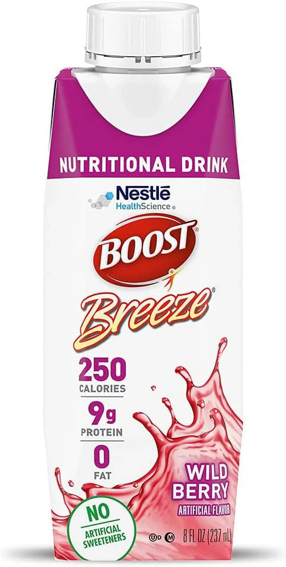 Breeze Carton, 8 ounce Boost Drink 24 Count Berry, Nutritional Wild