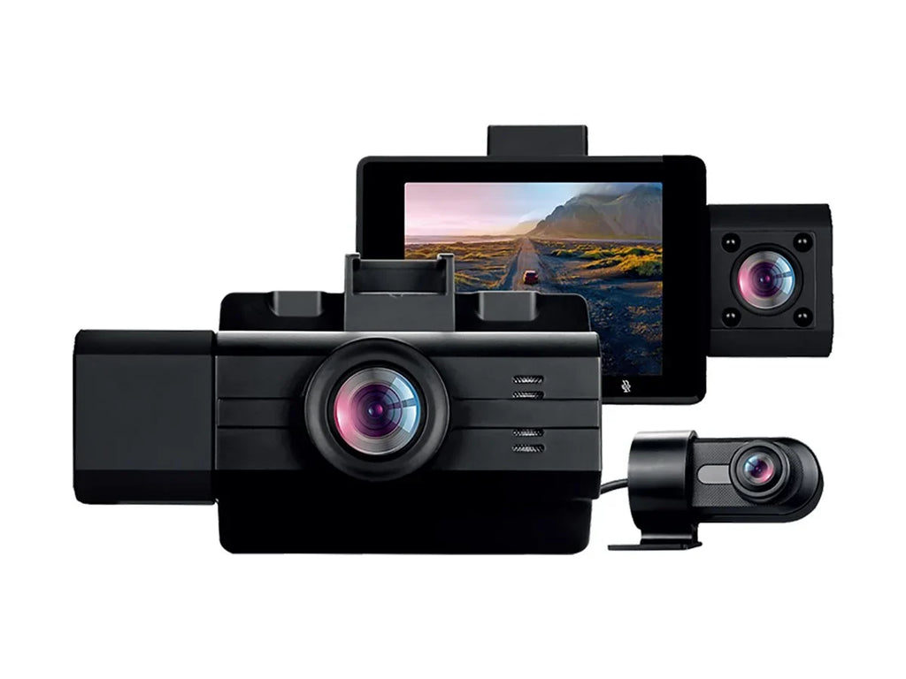 Cabin View, Front Edition Scout View, with Angle Rear GOSP32G Pro View by myGEKOgear - Adesso - 2K Surveillance G-Sensor 3-Channel Cam Wide Dash
