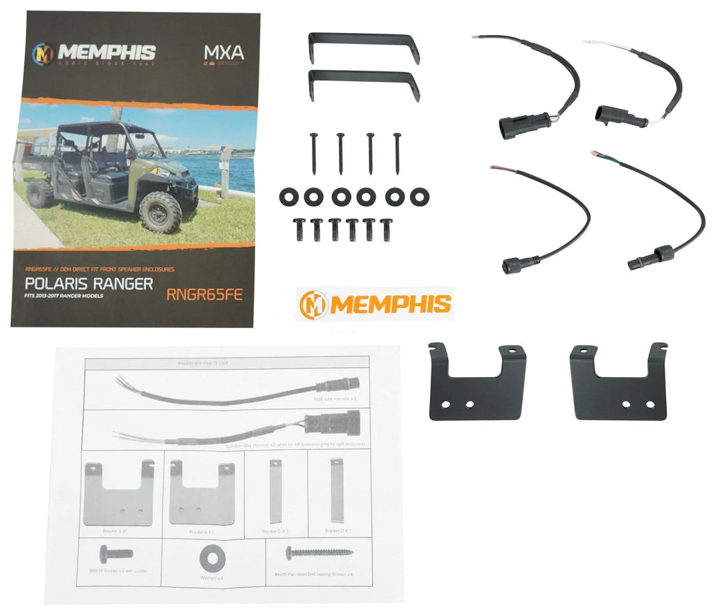 XP900 Pods+LED Memphis Tower RNGR65FE Speakers+Amp Ranger For 2) Polaris 2013-17