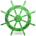 Wheel Nautical Exclusive Handcrafted Inches, Decor Antique Ship Pine Beautiful Junky Maritime (24 Wall International | Green) Nagina Wall Decor Rustic