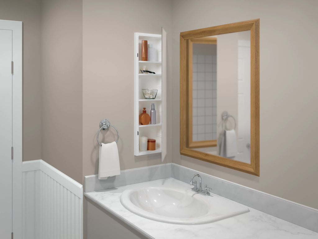 American 12 in., Pride Recess-Mount Reversible Frameless Medicine Cabinet, x Rectangle, Mirror 36