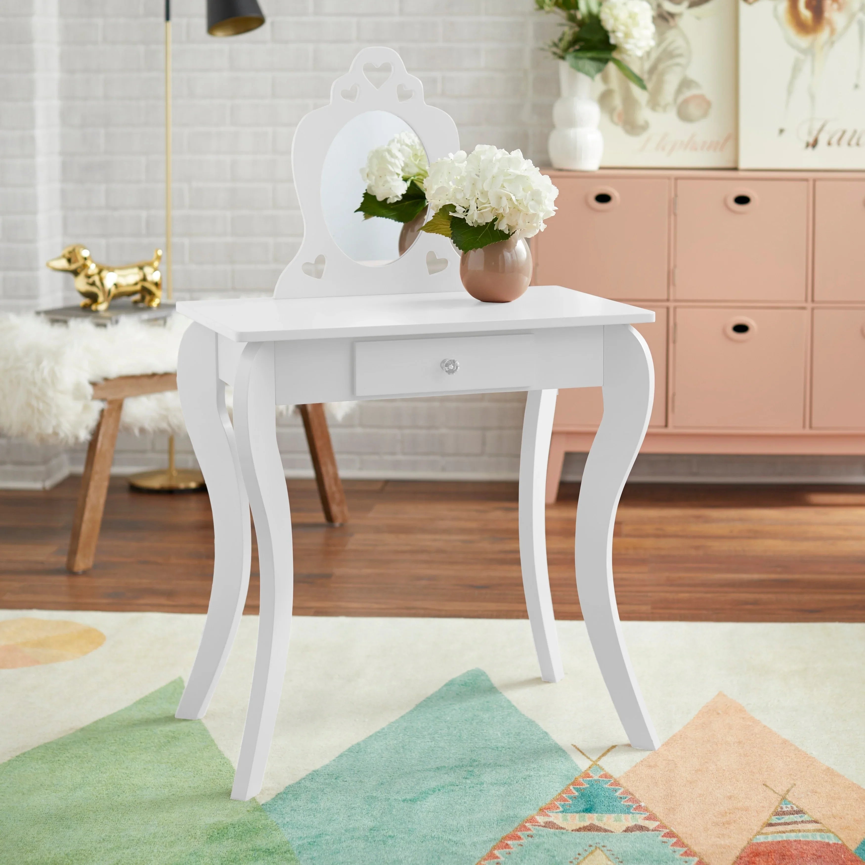 Set Simple White Vanity Alyssa Living Kids