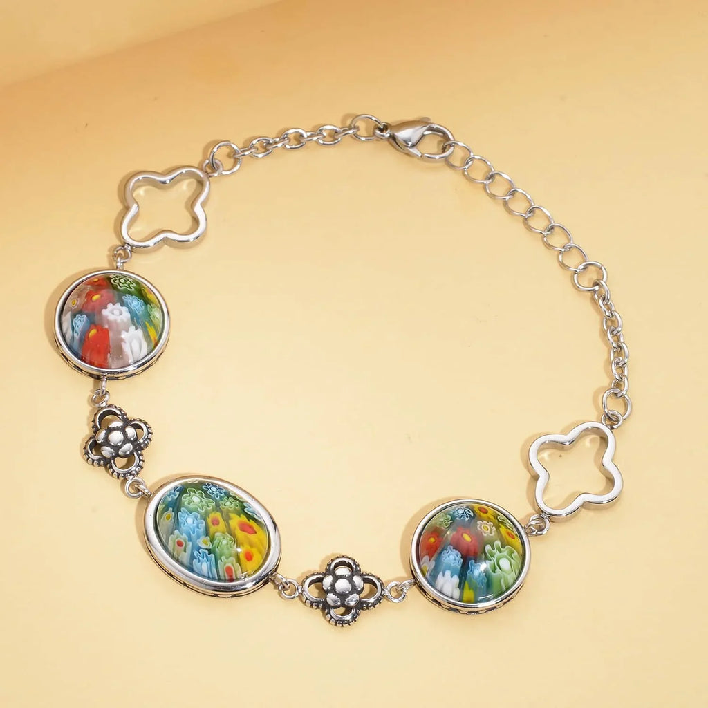 for Stainless Steel 6.75" Mothers Day LC Glass Mom Bracelet Stylish Gifts for Women Jewelry Costume dimension Oval Unique Birthday Shop Fashion