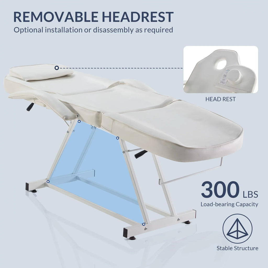 Cream Spa Adjustable Bellavie Beauty Massage Chair Facial Beauty, Tattoo Bed Table Salon