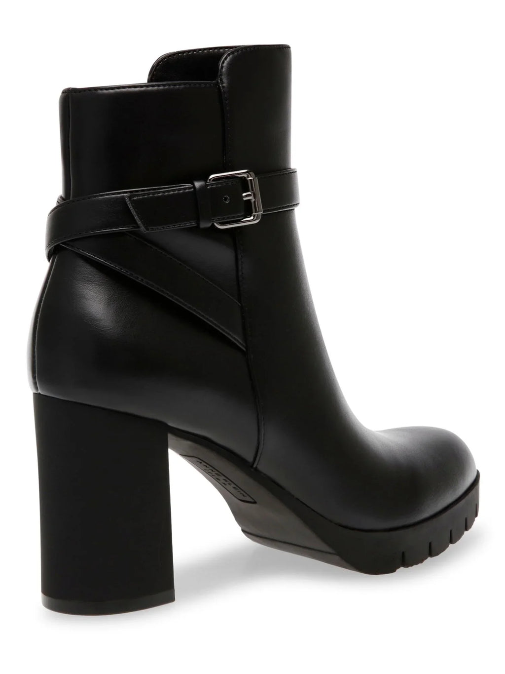 Cushioned ANNE 10.5 Accent Buckle Booties Block Zip-Up Womens KLEIN M Round Heidi outfit Black Heel Toe