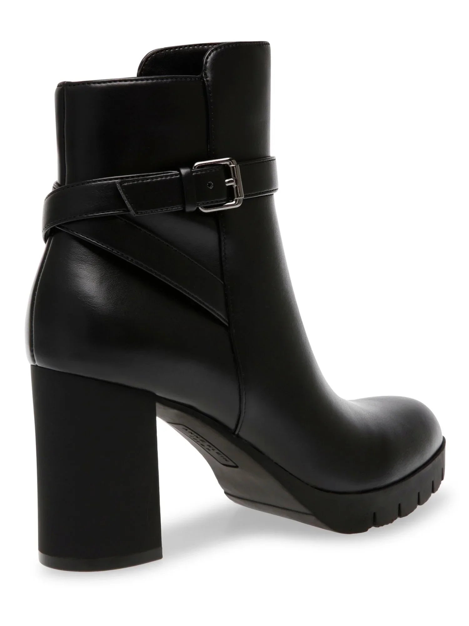 Cushioned ANNE 10.5 Accent Buckle Booties Block Zip-Up Womens KLEIN M Round Heidi outfit Black Heel Toe