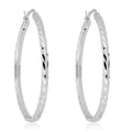 Hoop AVORA Silver Diamond-Cut Earrings Sterling 925 40mm