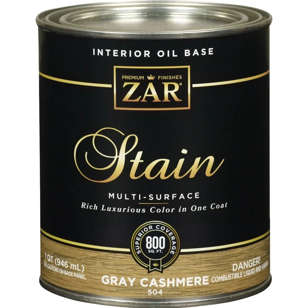 1 Stain Interior Qt. 1 Zar Cashmere Oil-Based PK, Gray Multi-Surface