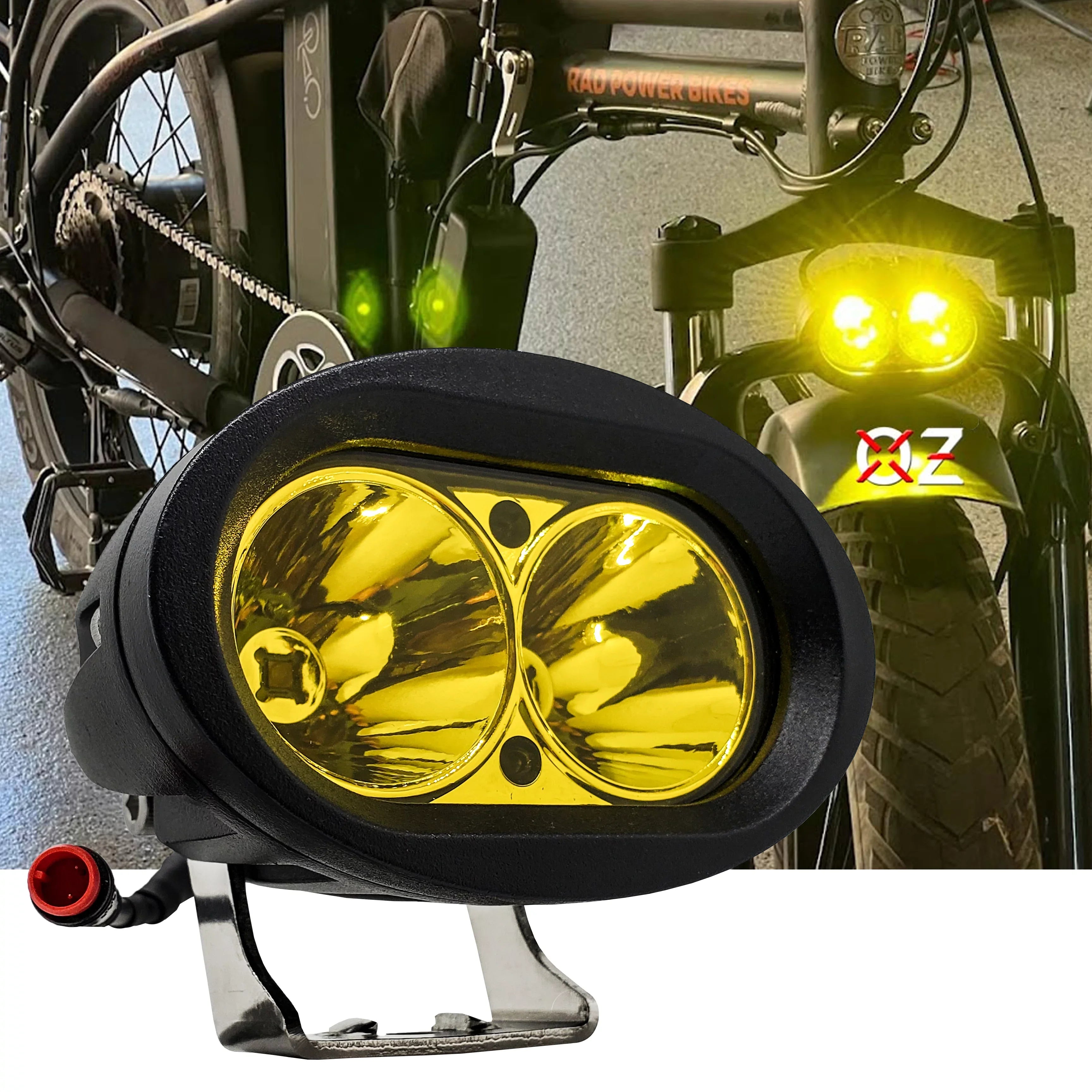 RadRunner E-bike Bikes Yellow Rad RadMini Output OZ-USA Vamoose Power Neon High Headlight RadRover RadExpand Compatible LED with Mammoth